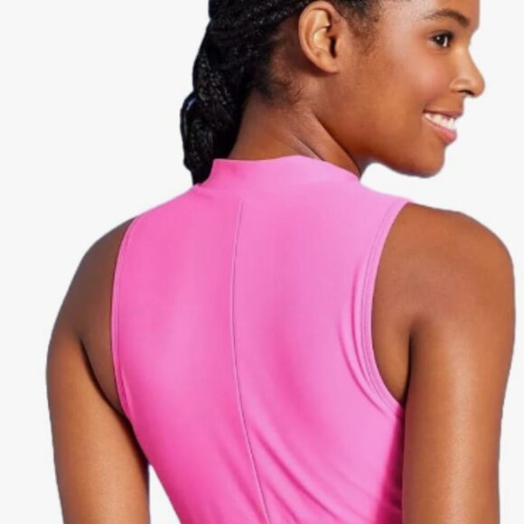 Women's Zip-front Mock Neck Bikini Top - Wild Fable Black Med NWT - Picture 2 of 2